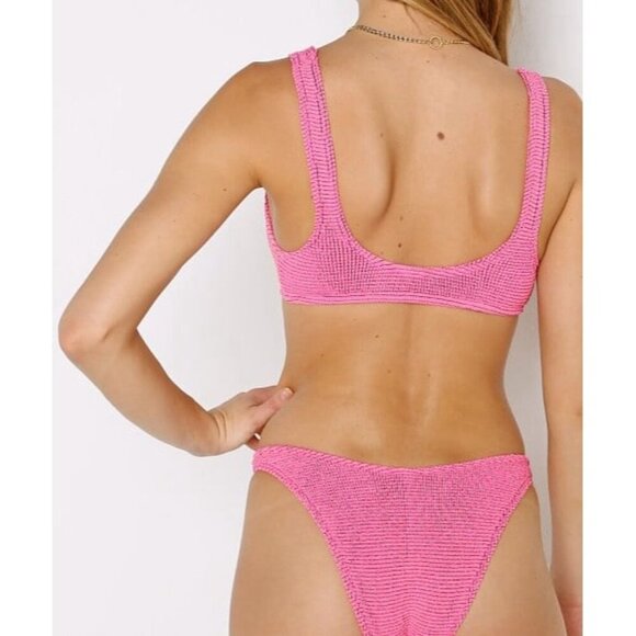 Bound by bond-eye Australia The Malibu Bikini Top Lux Waffle Hot Pink Swimsuit - Picture 2 of 8